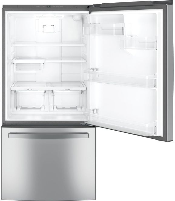 GE® 33" 24.8 Cu. Ft. Fingerprint Resistant Stainless Steel Bottom Freezer Refrigerator-2