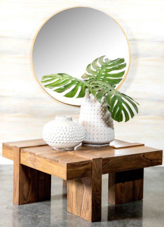 Coaster® Samira Natural Sheesham Wooden Square Coffee Table-1