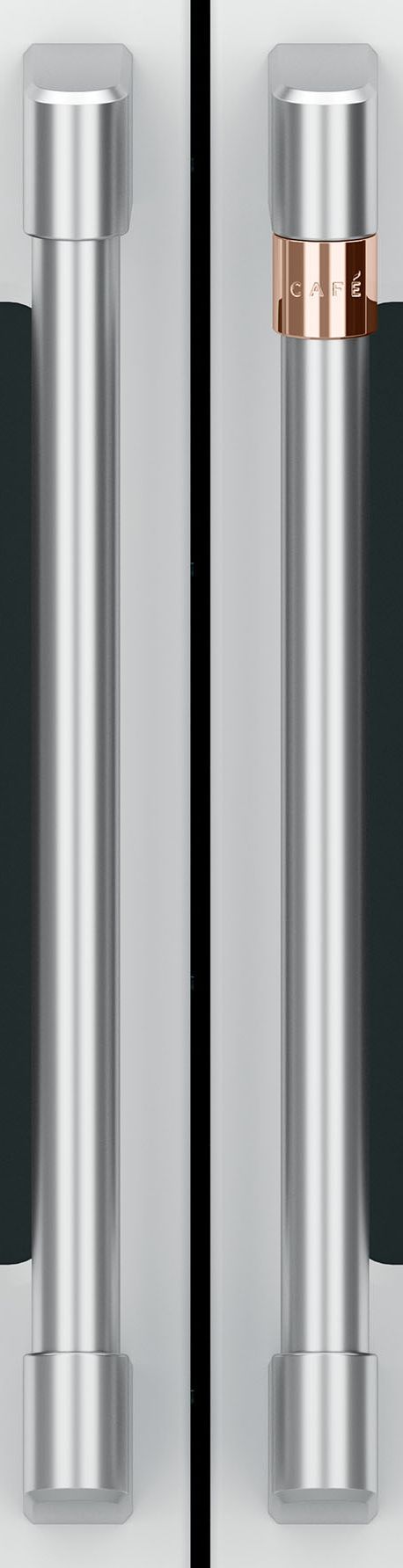 Café™ Brushed Stainless Steel French Door Handles and Knob Kit-2