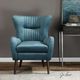 Uttermost® Dax Teal Blue Accent Chair-1