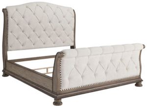 Signature Design by Ashley® Ardenfield Light Brown King Upholstered Sleigh Bed
