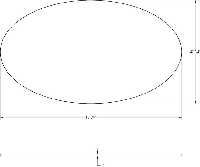 Amisco Customizable Amelia 84" Oval Dining Table with 1" Thermo Fused Laminate Top-1