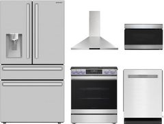 Sharp® 5 Piece Stainless Steel Kitchen Appliance Package