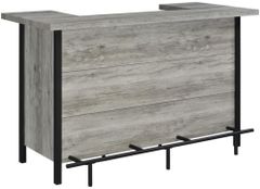 Coaster® Bellemore Grey Driftwood/Black Bar Unit with Footrest