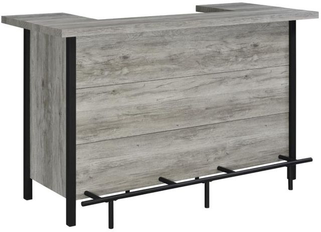 Coaster® Bellemore Grey Driftwood/Black Bar Unit with Footrest-0