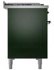 Ilve® Nostalgie II Noblesse 48'' Emerald Green Pro Style Dual Fuel Range with Burnished Trim-2