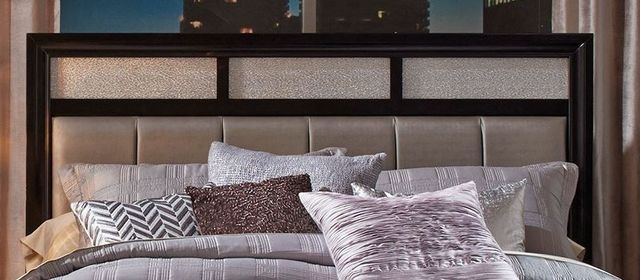 Coaster® Barzini 4-Piece Black/Grey Queen Upholstered Bedroom Set-5