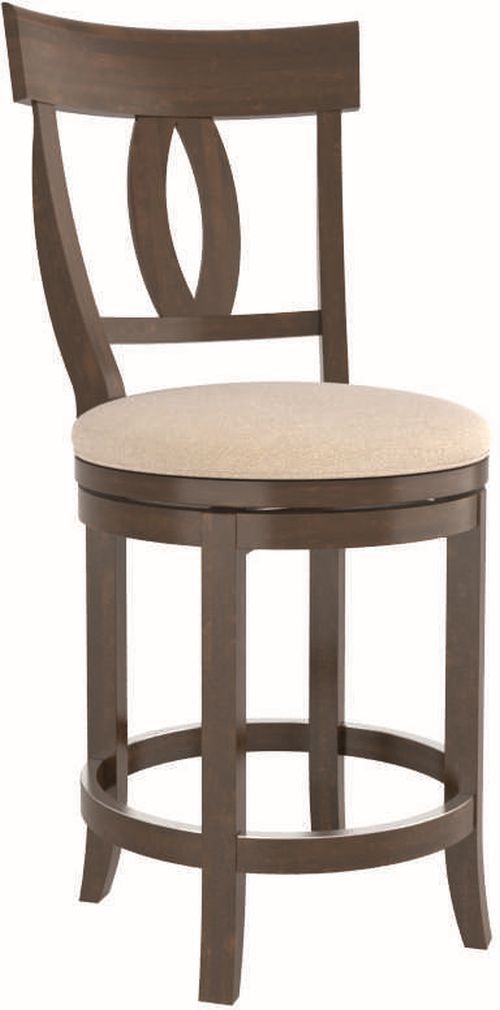 Canadel® Canadel Cognac Washed Upholstered Swivel Stool-0