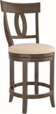 Canadel® Canadel Cognac Washed Upholstered Swivel Stool-0