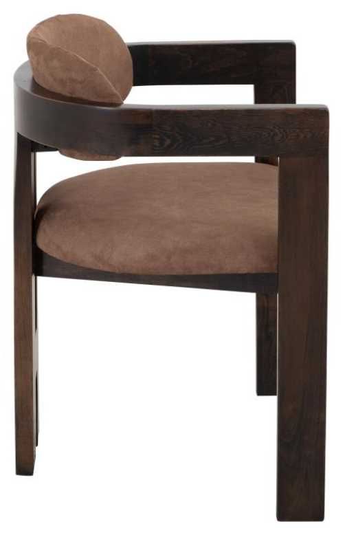 International Furniture Direct Raramuri Brown/Stained Dark Upholstered Dining Arm Chair-2