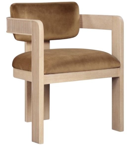Meridian Furniture Sacha Saddle/Natural Velvet Upholstered Dining Chair-0