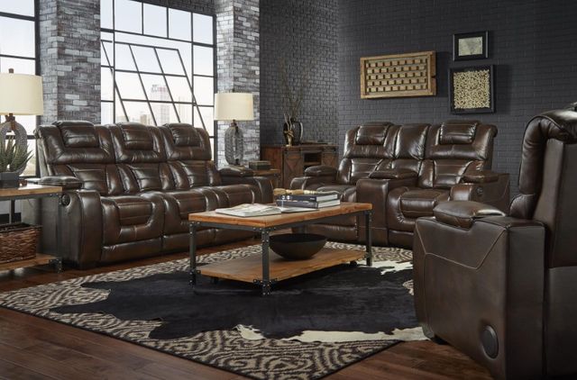 Corinthian Furniture Luke Brown Power Reclining Sofa with Power Headrest-1
