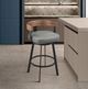 Armen Living Idris Vintage Gray/Walnut Swivel Bar Stool-1