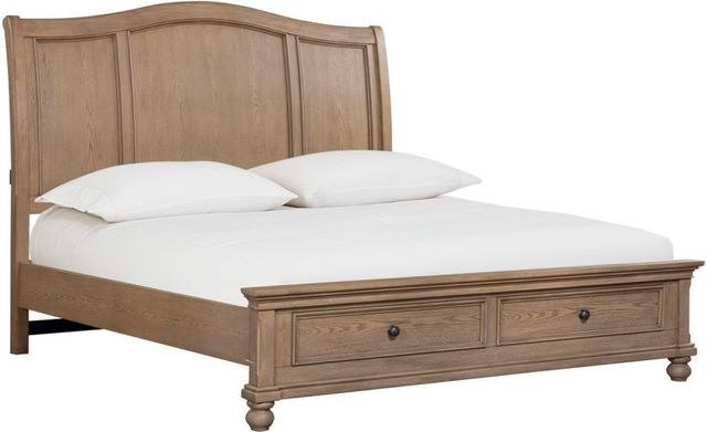 aspenhome® Oxford Tan Queen Sleigh Storage Bed-0