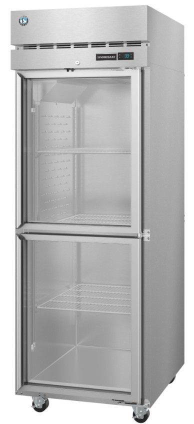 Hoshizaki Steelheart® 28" 23.1 Cu. Ft. Stainless Steel Single Section Upright Refrigerator with Half Glass Doors and Lock-1