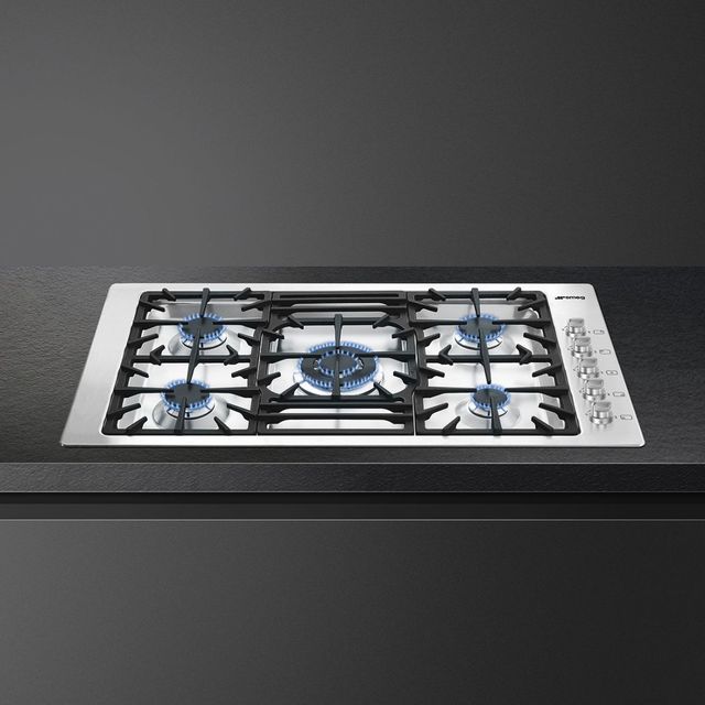 Smeg 36" Stainless Steel Gas Cooktop-1