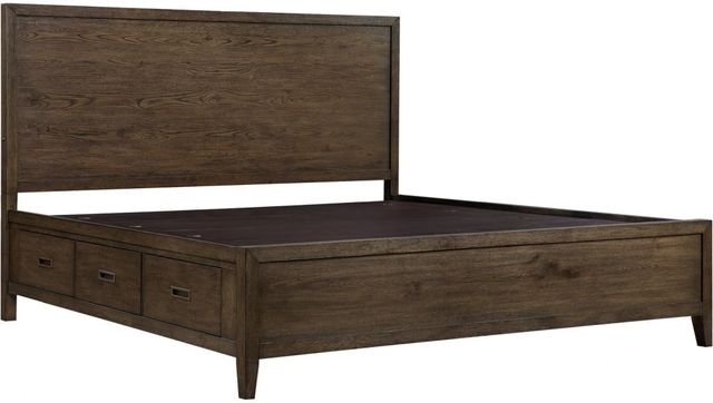 Intercon Norwich Dark Rustic Oak King Panel Storage Bed-2