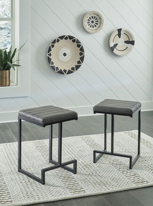 Signature Design by Ashley® Strumford Gray/Black Bar Stool-2