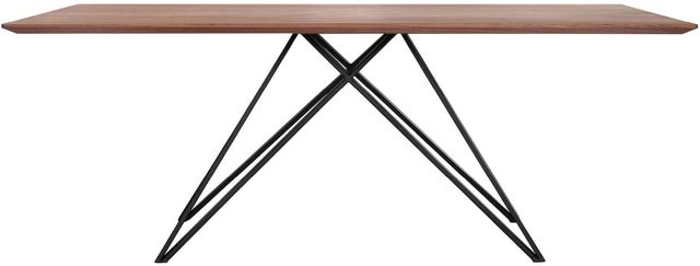 Armen Living Modena Walnut Top Dining Table with Matte Black Base-2