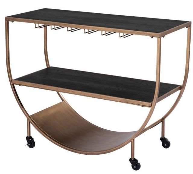 Zuo® Modern Bechet Black/Brass Bar Cart-3