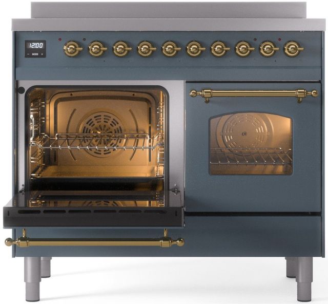 Ilve® Nostalgie II Series 40" Blue Grey Pro Style Induction Range-2