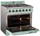 Unique® Appliances Classic Retro 36" Summer Mint Green Pro Style Gas Range-3