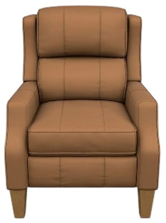 Best® Home Furnishings Customizable Pauley I Leather Manual High Leg Recliner with Honey Birch Legs-1