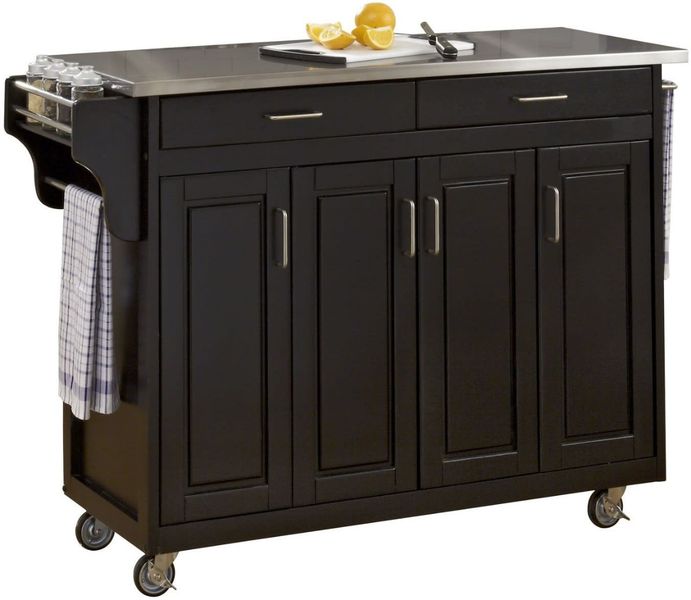 homestyles® Create-a-Cart Black/Stainless Steel Kitchen Cart | The ...