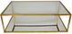 Zeugma Imports Glass Top Coffee Table with Gold Base-2