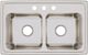 Elkay Lustertone® Classic Lustrous Satin 29" x 18" x 10" 3-Hole Equal Double Bowl Drop-In Sink-1
