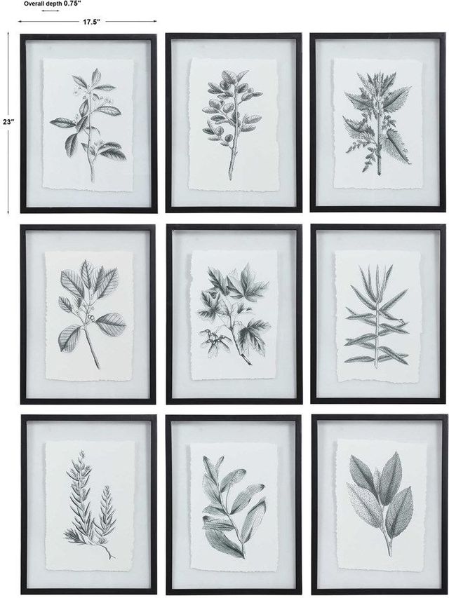 Uttermost® 9-Piece Farmhouse Florals Framed Prints Set-2