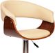 Armen Living Paris Chrome/Cream/Walnut Bar Stool-3