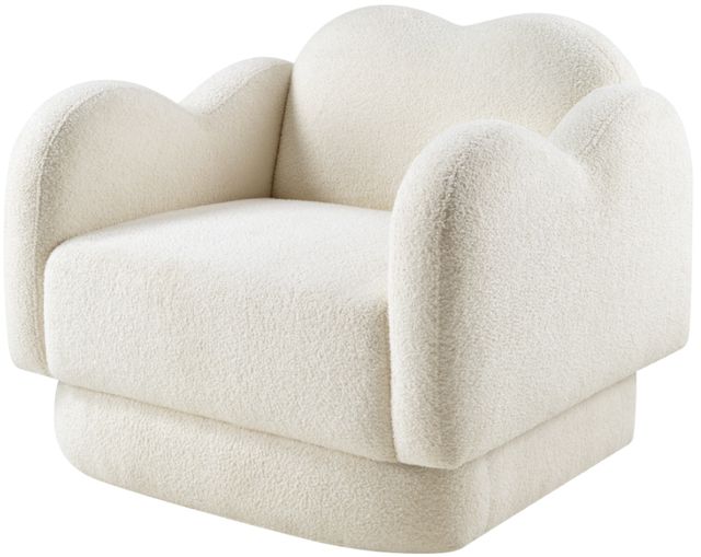 Meridian Furniture Bloom Cream Teddy Fabric Accent Chair-2