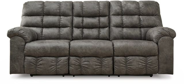 Signature Design by Ashley® Derwin Concrete Reclining Sofa with Drop Down Table-2