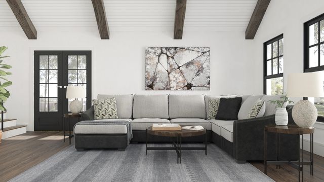 Signature Design by Ashley® Bilgray 3-Piece Pewter Left-Arm Facing Sofa Sectional and Chaise-2