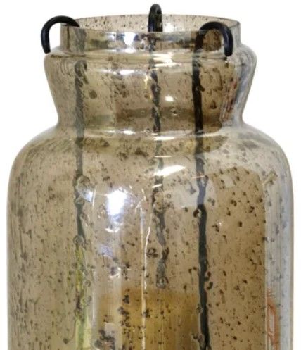 Stylecraft Smoke 15" Seeded with Metal Insert Candle Holder-1