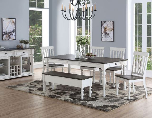 Steve Silver Co. Joanna 6-Piece Dark Mocha/Ivory Dining Set-1