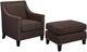 Elements International Erica Chocolate Chair and Ottoman Set-0