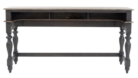 Liberty Furniture Ocean Isle Slate Console Table with Weathered Pine Top-3