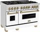 ZLINE Autograph Edition 48" Stainless Steel Pro Style Dual Fuel Range with White Matte Door-3