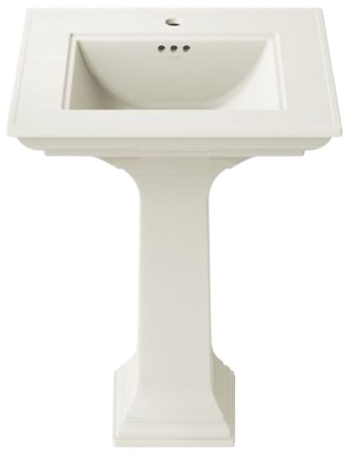 Kohler Memoirs® Stately Biscuit 25" Rectangular Pedestal Bathroom Sink-1