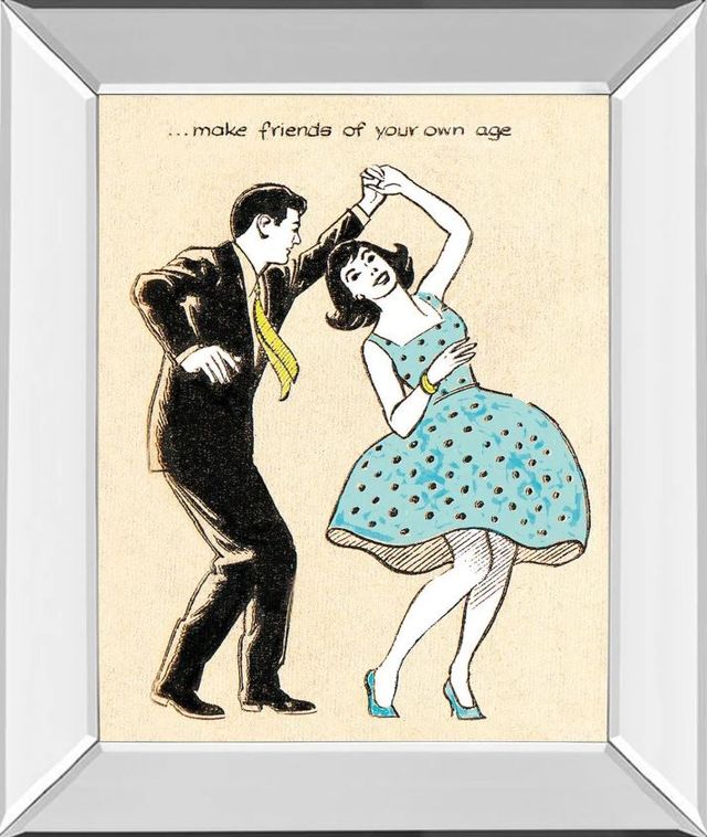 Classy Art Make Friends of Your Own Age by Roy Newby Mirror Framed Wall Art-0