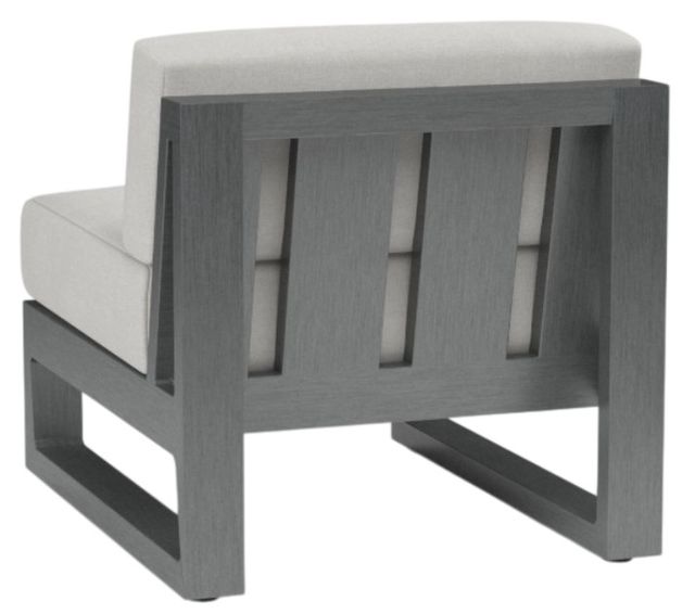 Sunset West Redondo Slate Aluminum Outdoor Armless Club Chair with Cast Silver Cushion-2