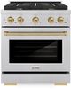 ZLINE Autograph Edition Paramount 30" Satin Stainless Steel Pro Style Dual Fuel Range with Champagne Bronze Accents-0