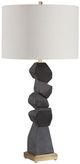 Uttermost® Demelo Deep Walnut Stacked Wood Table Lamp-0