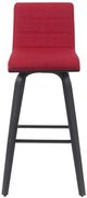 Armen Living Vienna 3-Piece Black Brushed/Red Swivel Barstool Set-2