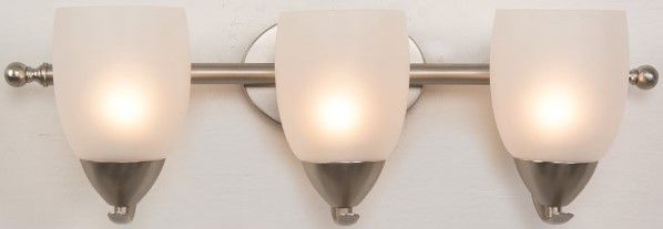 YHD Mirror Lake Brush Nickel/White 3-Light Vanity Lighting-3