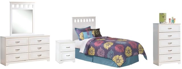 Signature Design by Ashley® Lulu 5-Piece White Twin Panel Bed Set-0