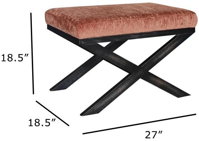 Nest Home Collections Nova Black Wash/Rust Ottoman -2