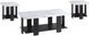Crown Mark Ashton 3-Piece White Occasional Table Set with Black Base-0